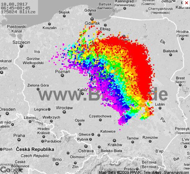 bow echo z 10 sierpnia 2017 r.