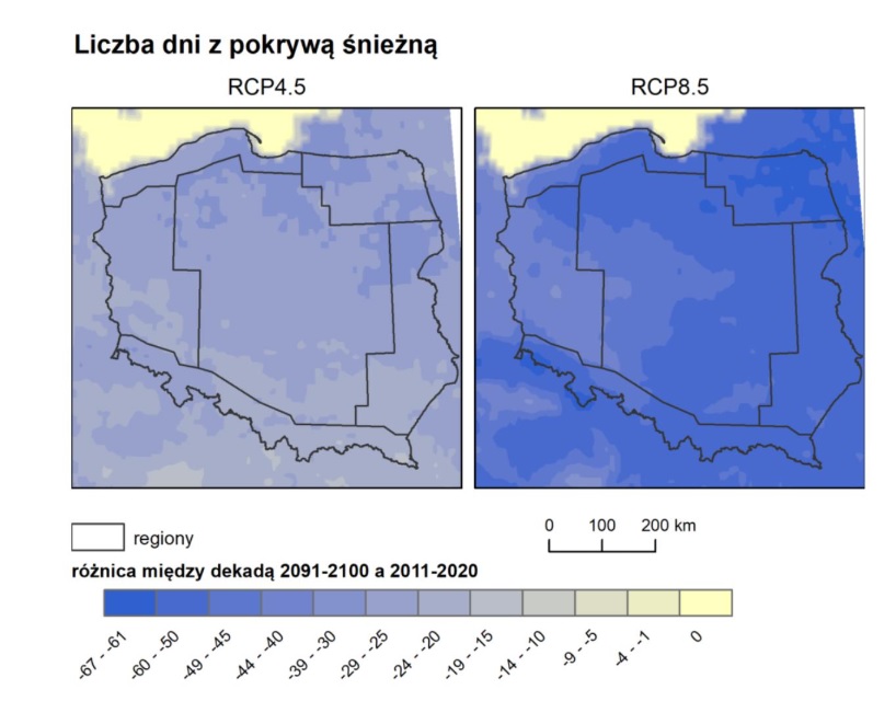 Liczba dni z pokrywą śnieżną