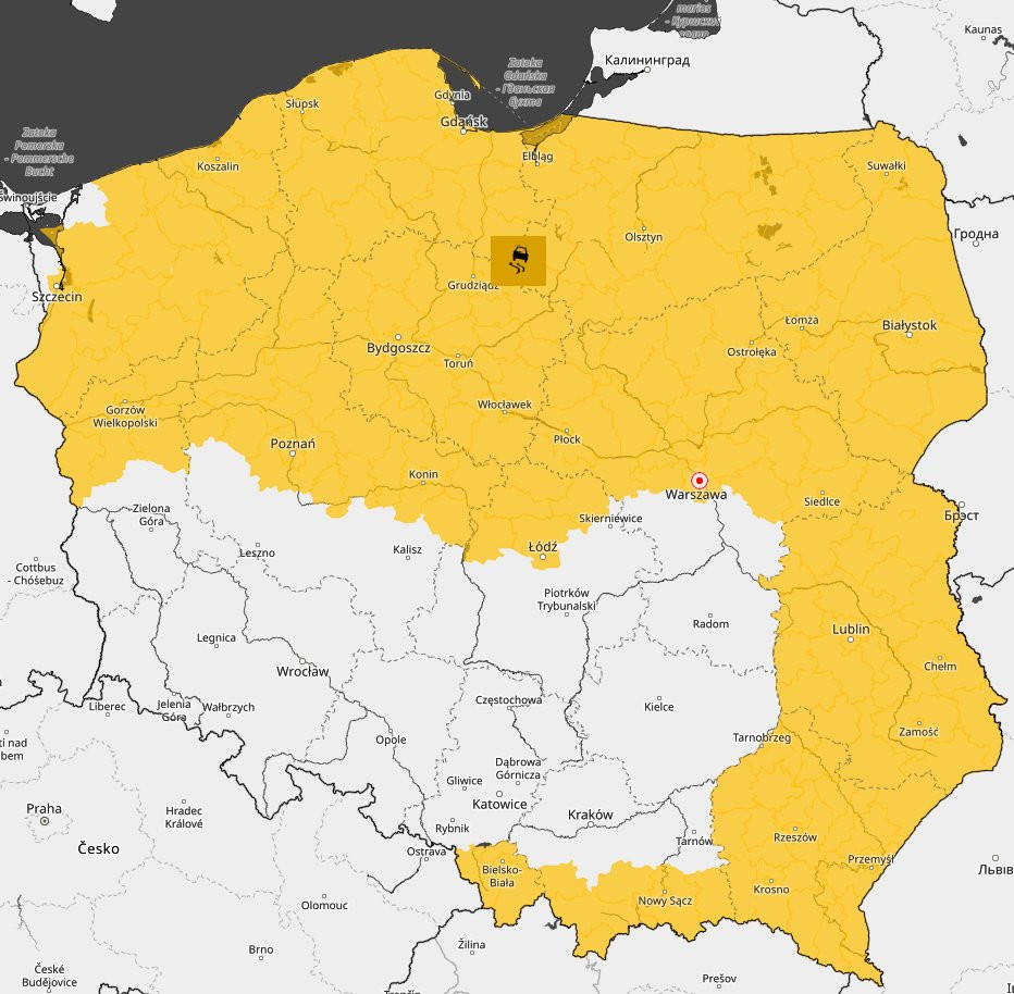 Ostrzeżenia IMGW przed oblodzeniem, intensywnymi opadami śniegu i silnym wiatrem