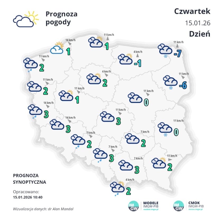 Pogoda czwartek IMGW