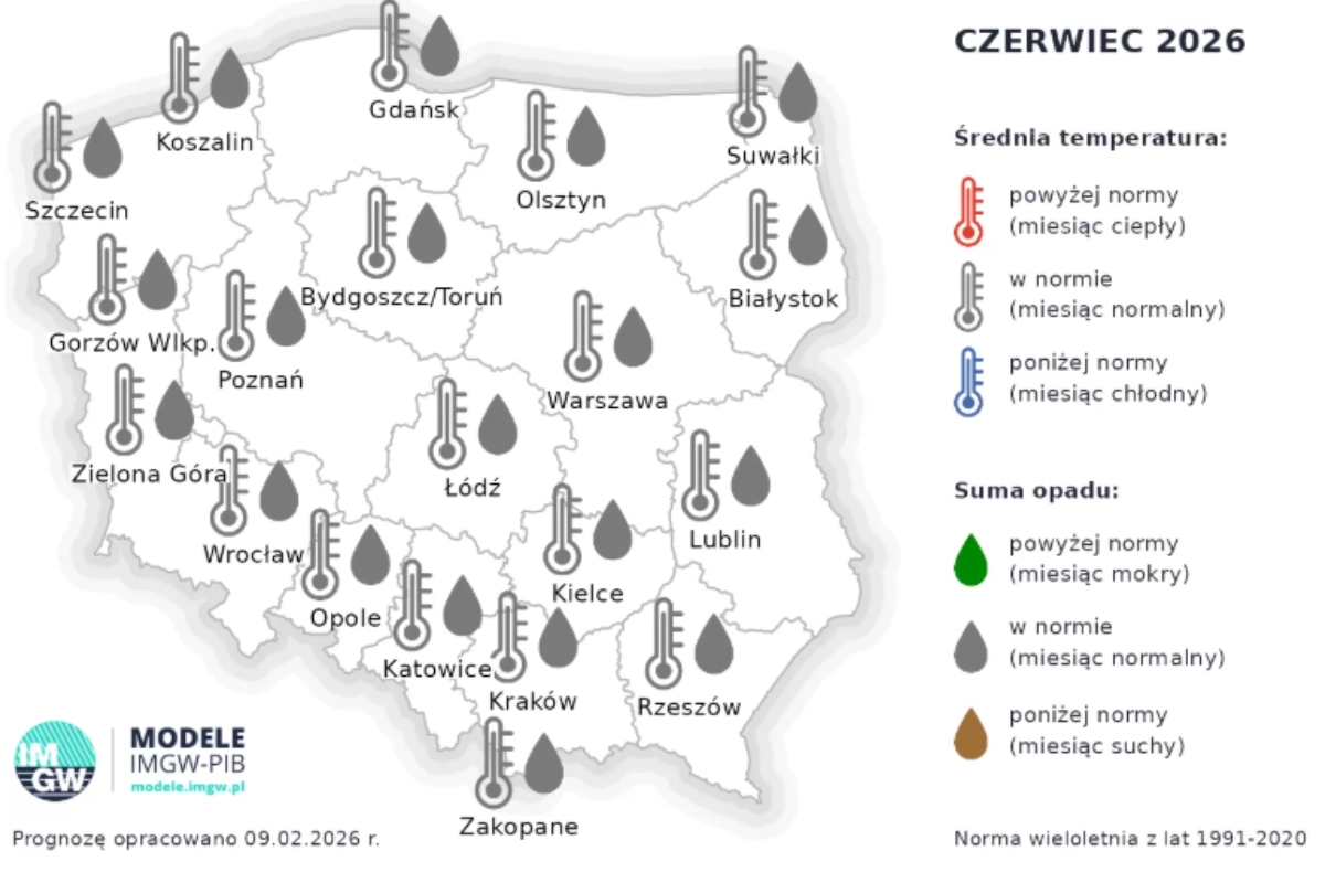Pogoda na czerwiec 2026