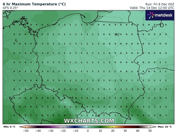 wxcharts.com - maksymalna temperatura w czwartek