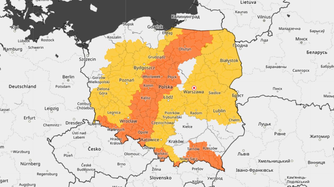 mapa ostrzeżenia