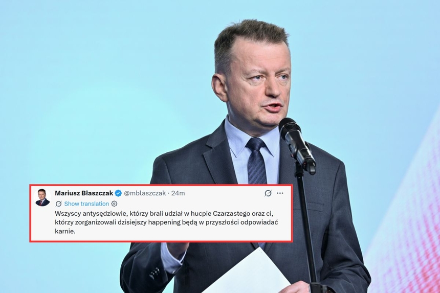 Błaszczak o "happeningu" sędziów w Sejmie. PiS kieruje sprawę do prokuratury