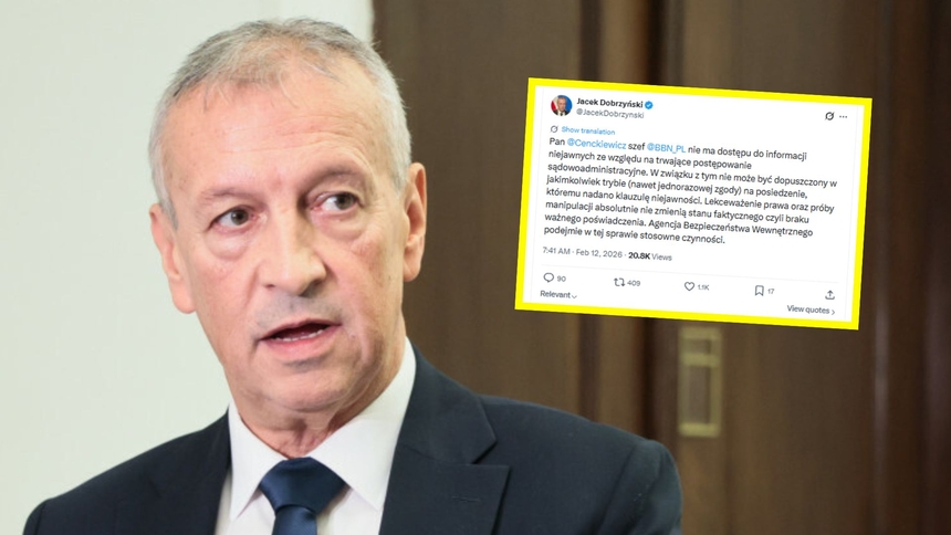 Jacek Dobrzyński. Wpis na X