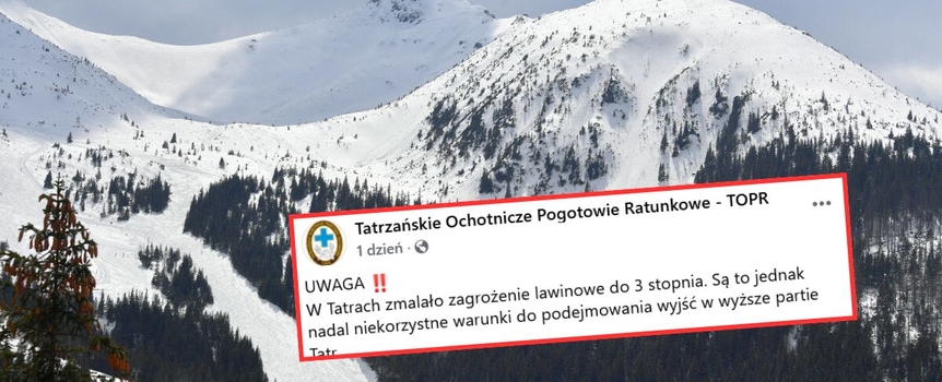 3. stopień zagrożenia w Tatrach w Wielkanoc. Te szlaki są zamknięte 
