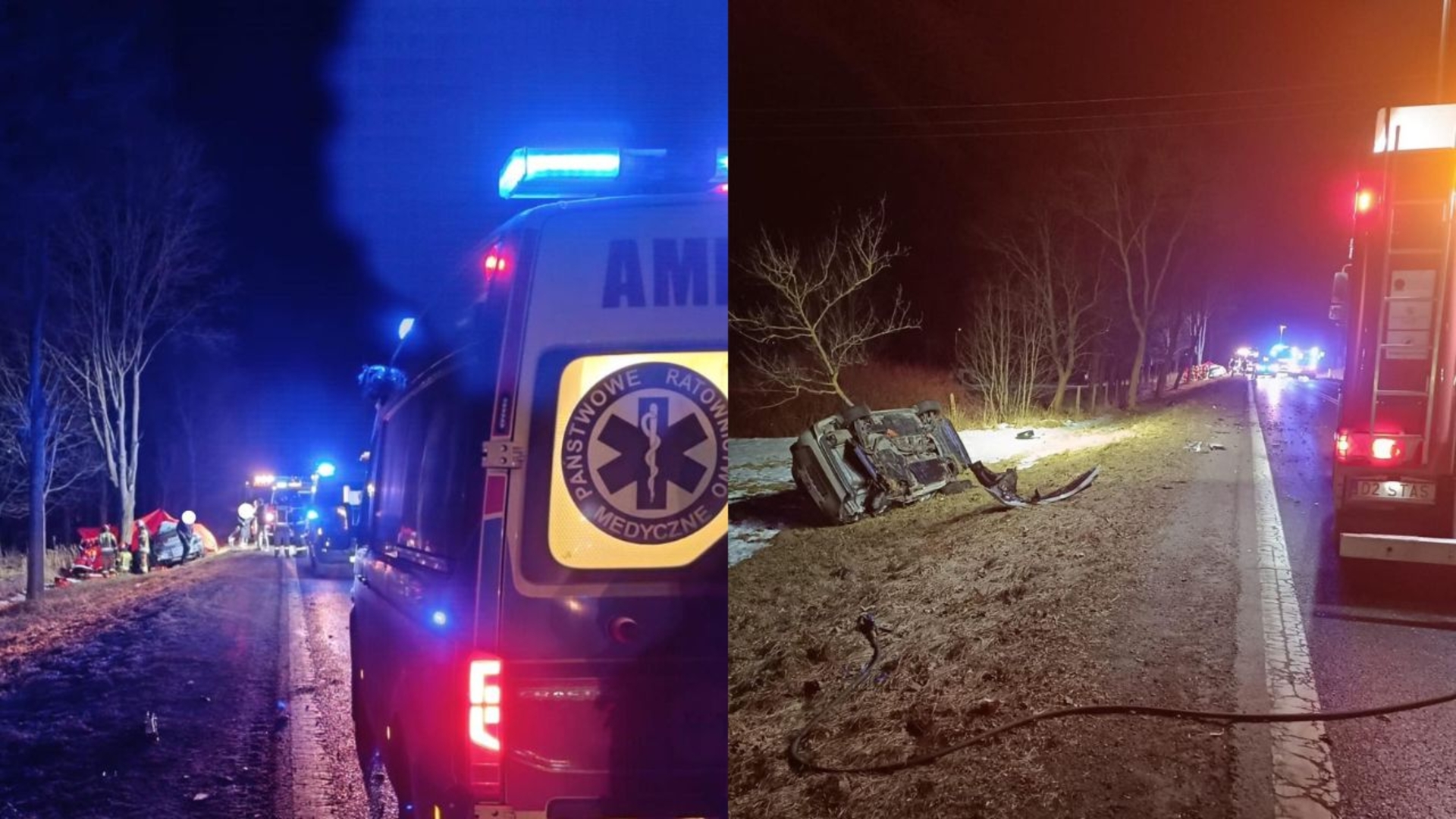 Tragiczny wypadek na trasie Wrocław – Jelenia Góra. Jedna osoba nie żyje, cztery ranne