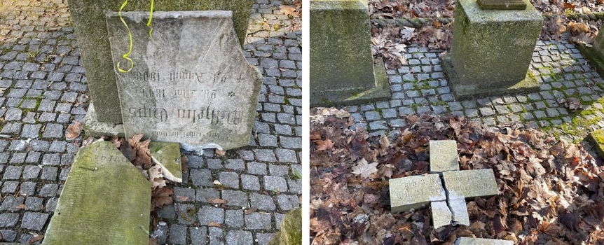 Szokująca dewastacja zabytkowych nagrobków w Szczecinie. "Czysty wandalizm"