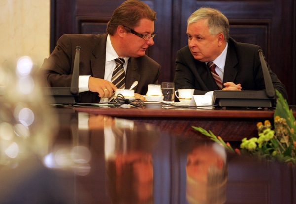 Michał Kamiński i Lech Kaczyński