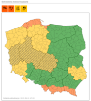 Ostrzeżenia IMGW na 1 i 2 stycznia