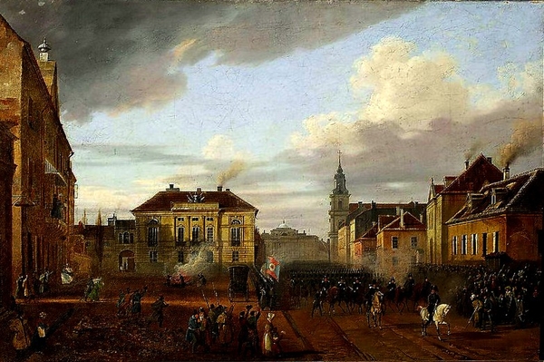 Powrót wojsk polskich z Wierzbna 3 grudnia 1830, obraz Marcina Zaleskiego