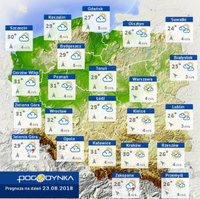 Prognoza pogody na 23 sierpnia