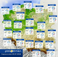 Prognoza pogody na 30 lipca