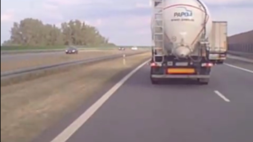 Tir na autostradzie A1 blokował przejazd karetki na sygnale [WIDEO