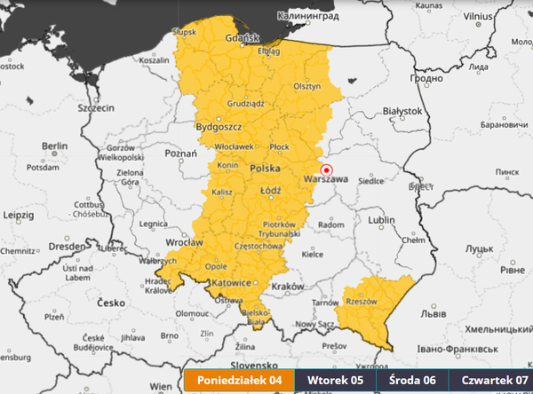 4 lipca prognoza ostrzeżeń