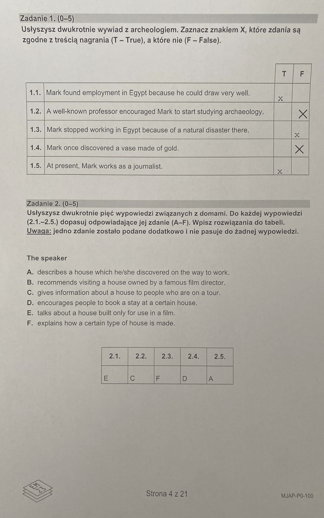 Matura 2023 - angielski. Odpowiedzi 1