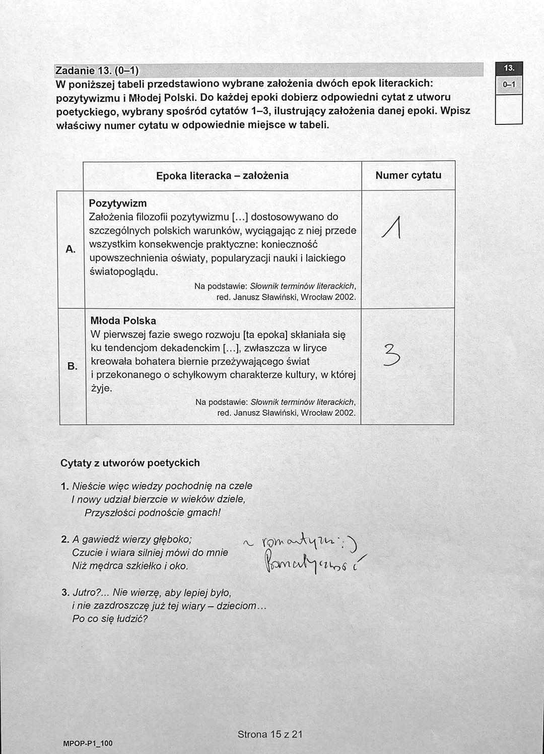 Matura 2023 język polski, odpowiedzi 8