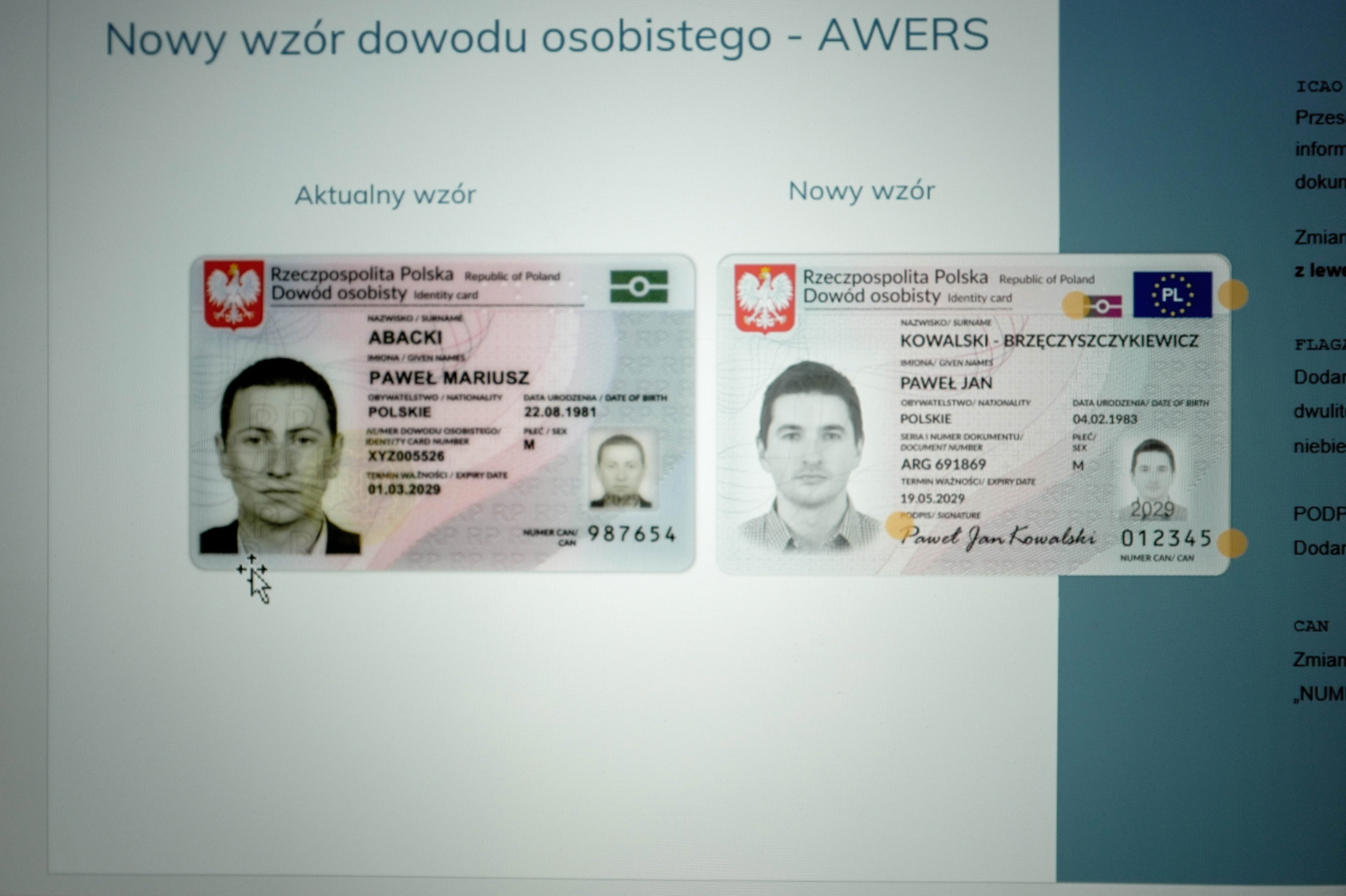 Nowe dowody osobiste od sierpnia 2021. Rząd pokazał wzór - awers i