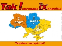 Podział Ukrainy. Plakat rosyjskiego autora