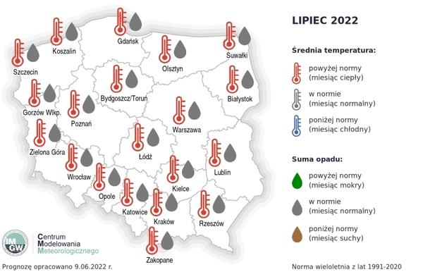 Pogoda długoterminowa IMGW na lipiec