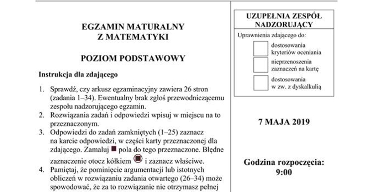 Matura Z Matematyki 2019 Pdf