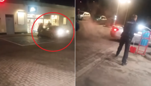 Kobieta w BMW demolowała stację w Rymaniu 